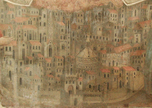 Fresk Florencja w 14 tym wieku, Muzeum Bigallo
